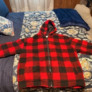 Wallflower Red and Black Checkered Puffer Jacket